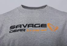 Savage Gear Triko Signature Logo T Shirt Grey Melange (3)