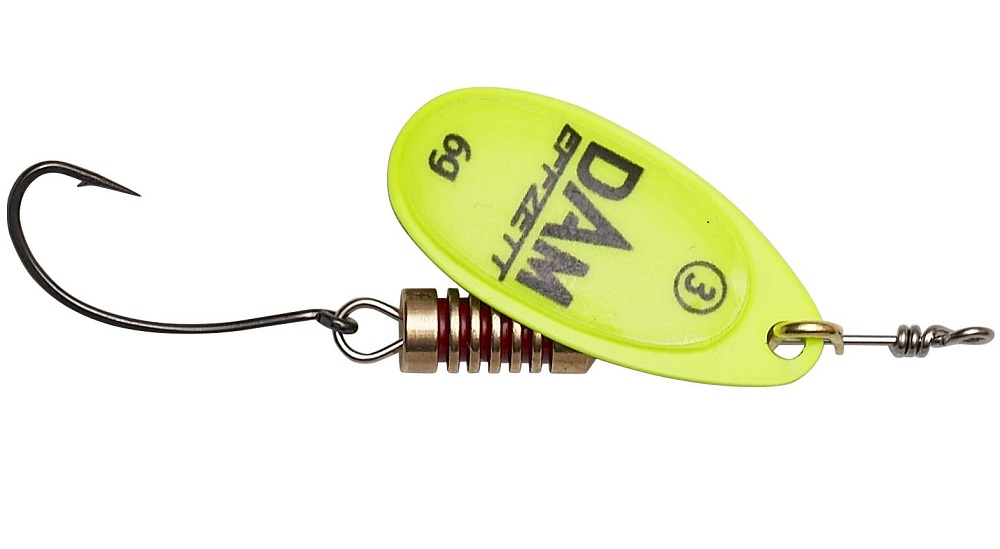 Dam třpytka effzett spinner with single hooks sinking yellow - velikost 2 hmotnost 4 g
