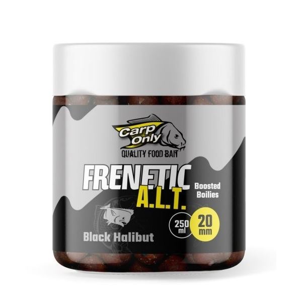 Carp Only Dipované Boilies Frenetic A.L.T. Black Halibut 250 ml