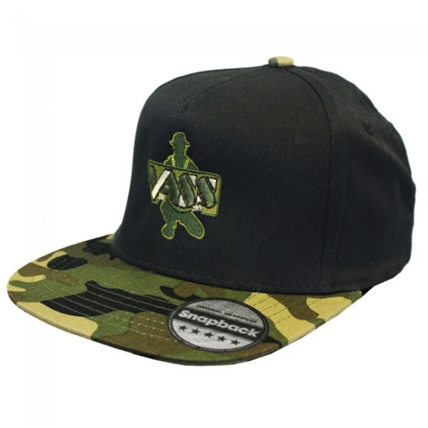 Vass Kšiltovka Snapback Black With Camo Peak