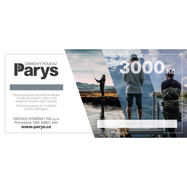 Dárkový poukaz Parys.cz na nákup zboží v hodnotě 3000 Kč - elektronický