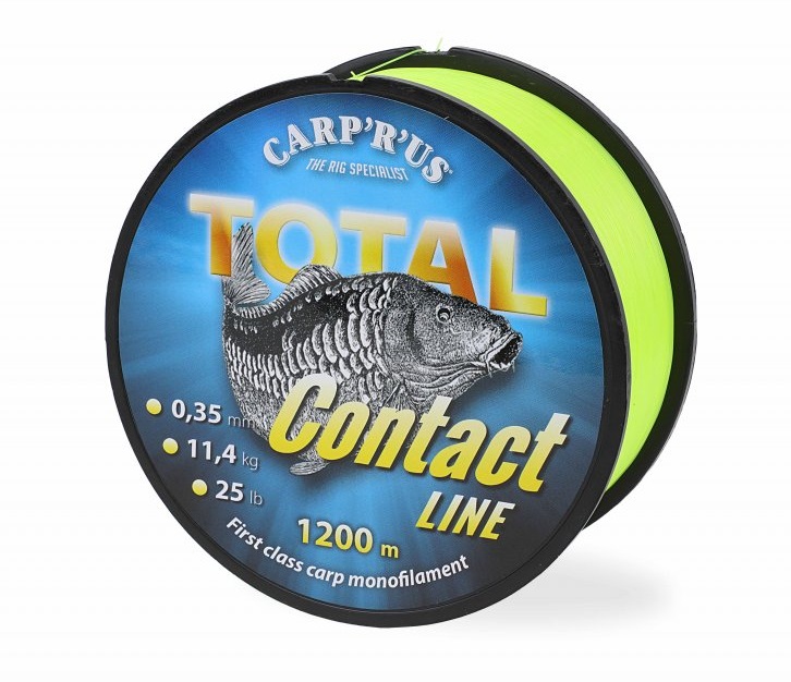 Levně Carp´r´us vlasec total contact line yellow 1200 m - průměr 0,35 mm / nosnost 11,45 kg