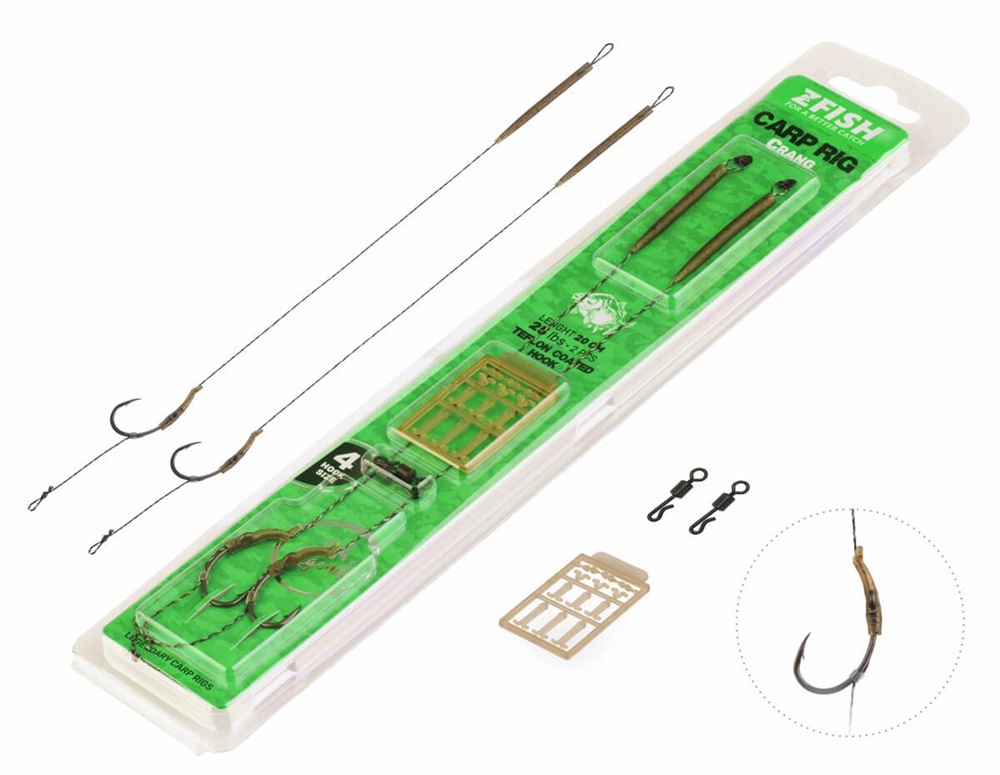 Zfish návazec crang carp rig 20 cm - velikost háčku 6