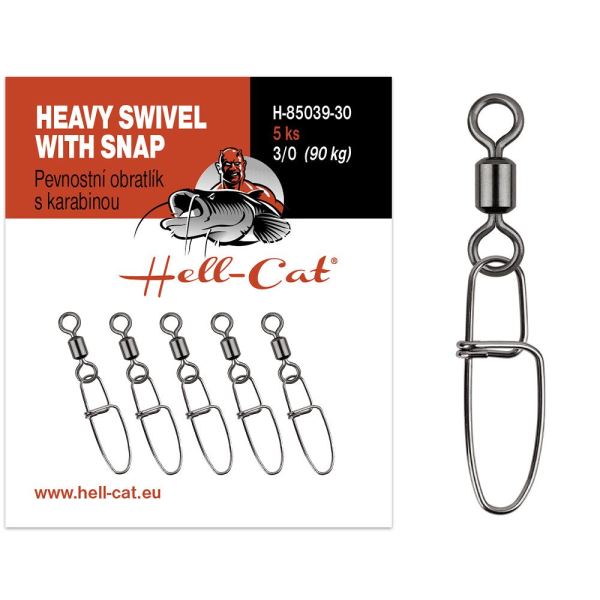 Hell-Cat Obratlík Pevnostní s Karabinou Heavy Swivel With Snap 5 ks