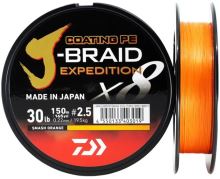 Daiwa Splétaná Šňůra J-Braid Expedition X8E Smash Orange 300 m - 0,24 mm 22,2 kg