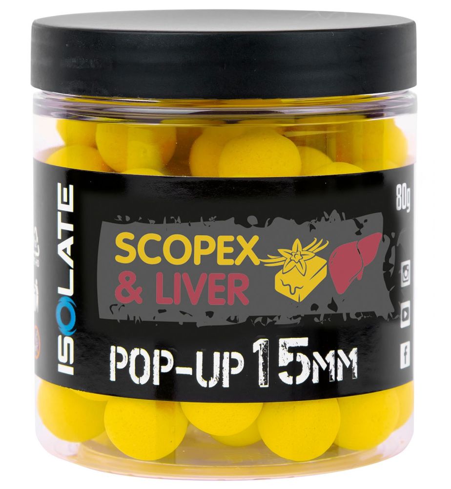 Levně Shimano plovoucí boilie isolate pop-up scopex liver - 15 mm 80 g