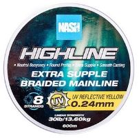 Nash Splétaná Šňůra Highline Extra Supple Braid UV Yellow 600 m - 0,24 mm 13,6 kg