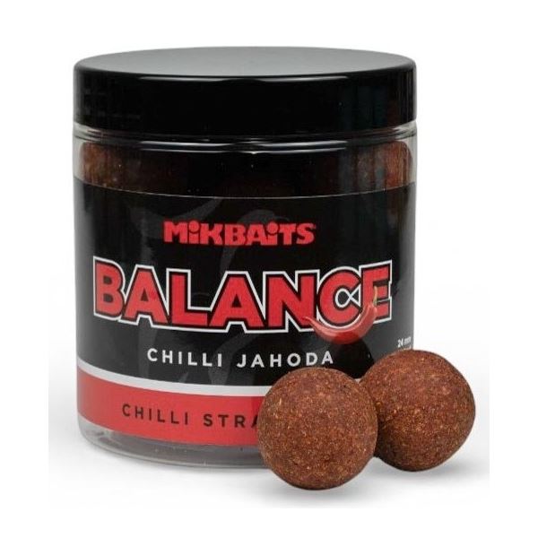 Mikbaits Vyvážené Boilie Balance Chilli Chips Chilli Jahoda 250 ml