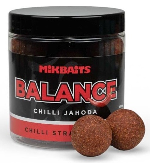 Levně Mikbaits vyvážené boilie balance chilli chips chilli jahoda 250 ml - 20 mm