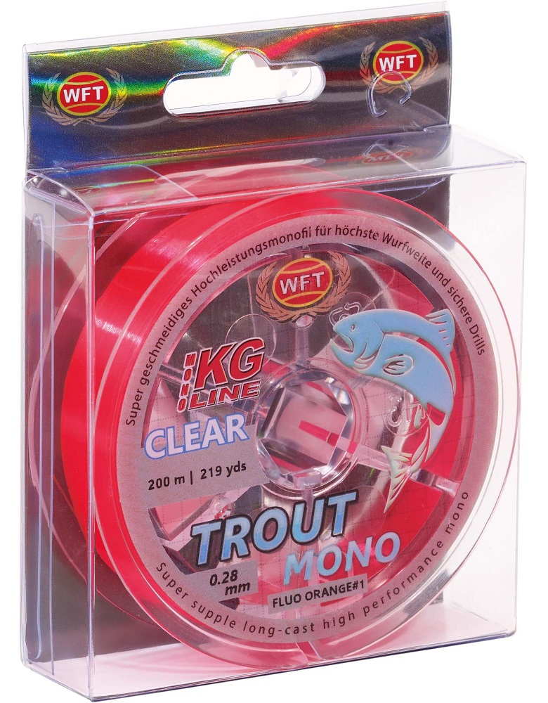 Levně Wft vlasec trout mono clear orange 200 m - 0,18 mm 4,5 kg