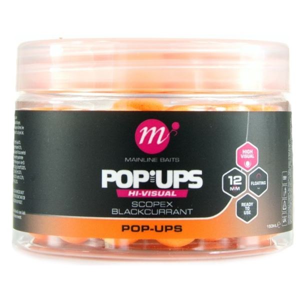 Mainline Plovoucí Boilie High Visual Mini Pop Ups Scopex Blackcurrant 12 mm