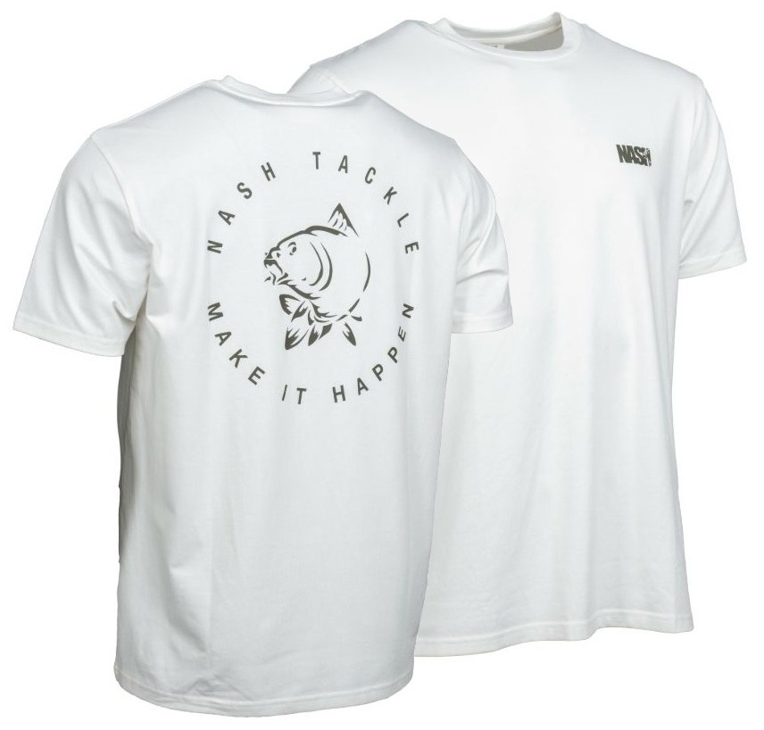 Nash tričko make it happen carp logo t-shirt ecru - m