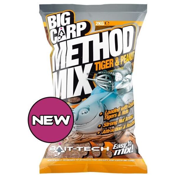 Bait-Tech Krmítková Směs Big Carp Method Mix Tiger & Peanut 2 kg