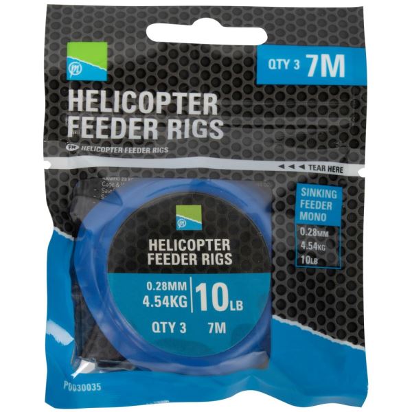 Preston Innovations Návazec Helicopter Feeder Rigs 0,28 mm 4,54 kg 7 m