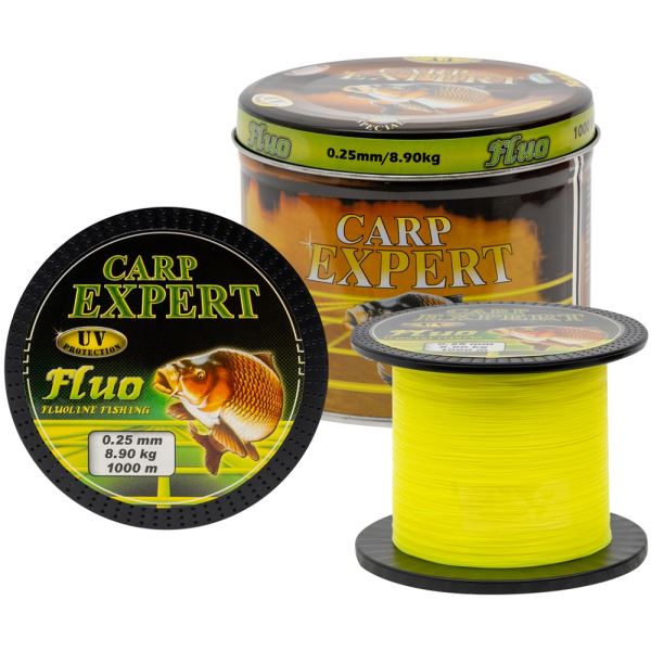 Carp Expert Vlasec V Plechové Doze UV Fluo Žlutý 1000 m