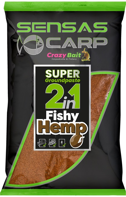 Levně Sensas směs na pastu super groundpaste 2in1 1 kg - fishy hemp