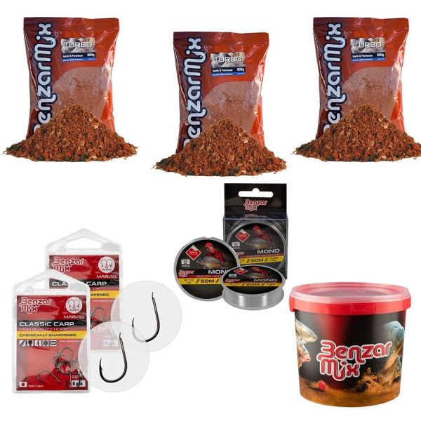 Benzar Mix Set Krmení Pro Kapry Na Řece S Kbelíkem