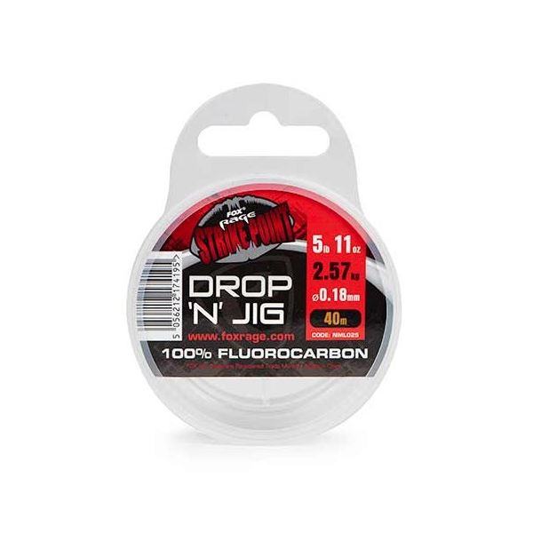 Fox Rage Fluorocarbon Strike Point Drop N Jig Line 40 m