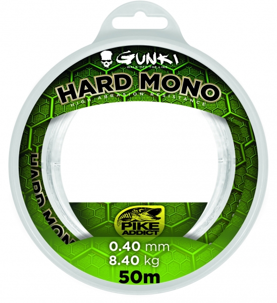 Gunki vlasec hard mono čirá 50 m-průměr 0,60 mm / nosnost 17,20 kg