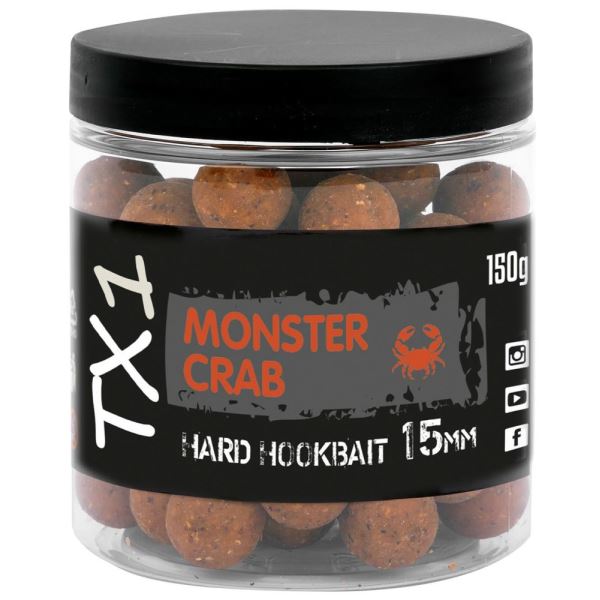 Shimano Tvrzené Boilies TX1 Hard Hookbait Monster Crab 150 g