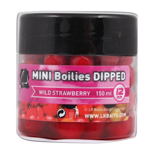 LK Baits Mini Boilies In Dip Wild Strawberry 12 mm 150 ml