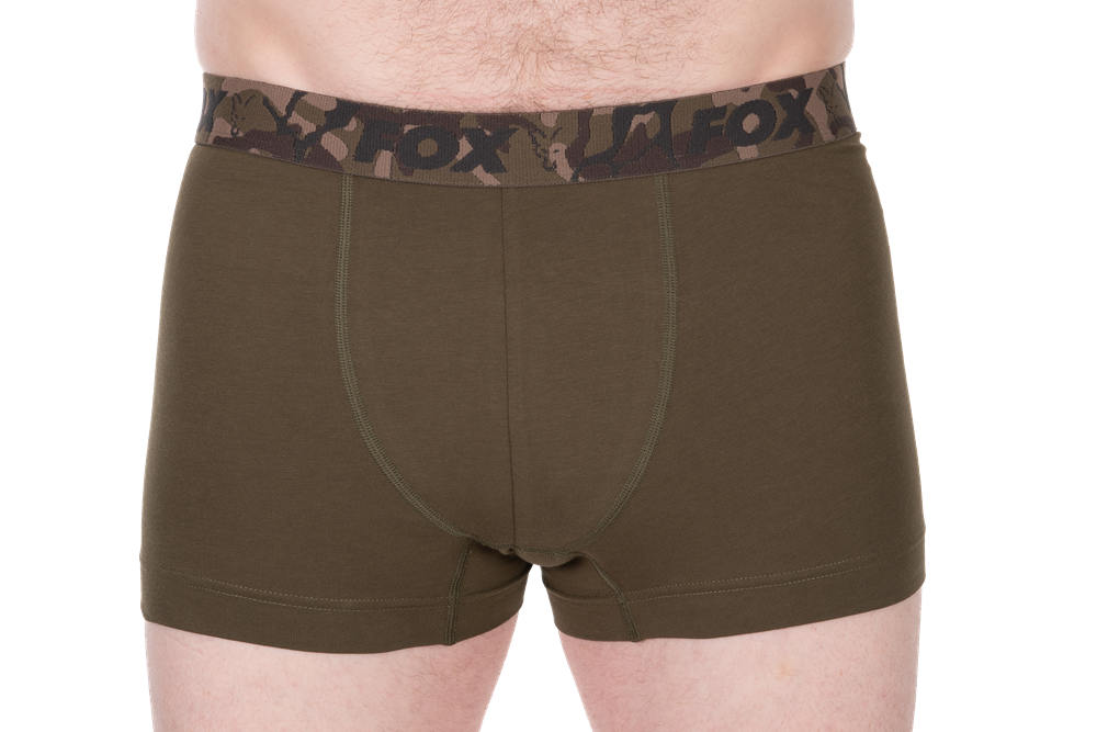 Fox trenýrky boxer shorts khaki/black 2 ks - xl