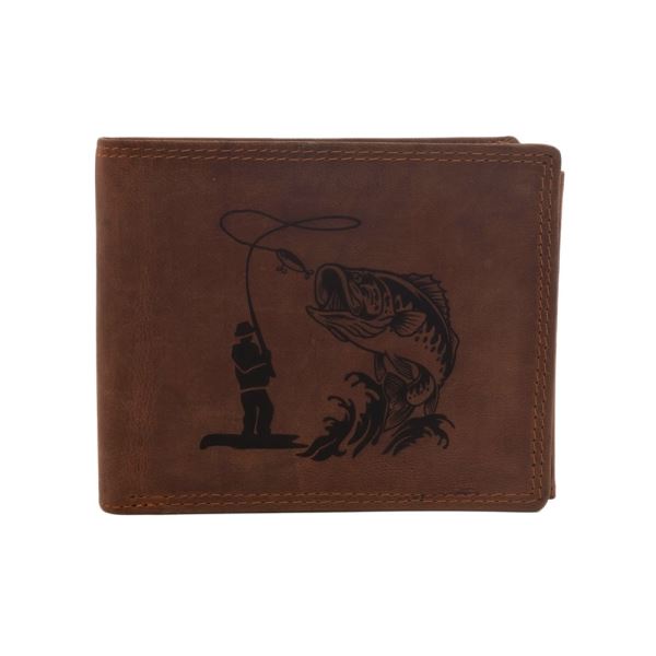 Mercucio Peněženka Světlehnědá Vzor 57 Rybář A Candát