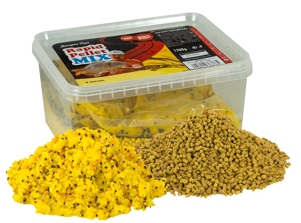 Levně Benzar mix pelety rapid mix 1200 g - kyselina máslová (žlutá)
