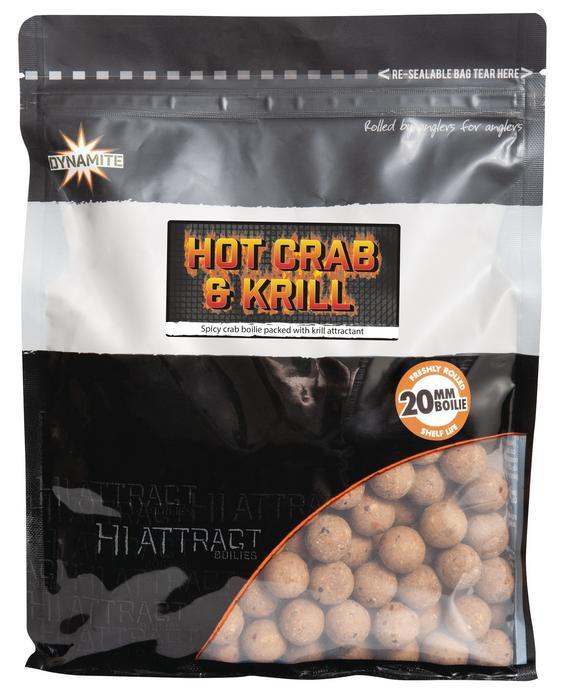 Levně Dynamite baits boilies big fish hot crab krill - 1 kg 26 mm