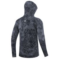 Giants Fishing Funkční Tričko S Dlouhým Rukávem UV50+ Hoodie Camo Grey (1)
