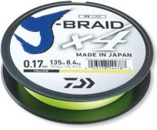 Daiwa Splétaná Šňůra J-Braid 4 Žlutá 135 m (1)