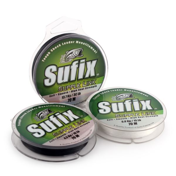 Sufix  Vlasec šokový  Supple Link 70 m Black