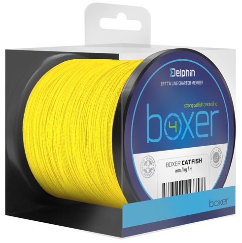 Levně Delphin sumcová šňůra boxer 4 fluo žlutá - návin 1100 m průměr 0,40 mm nosnost 30,1 kg