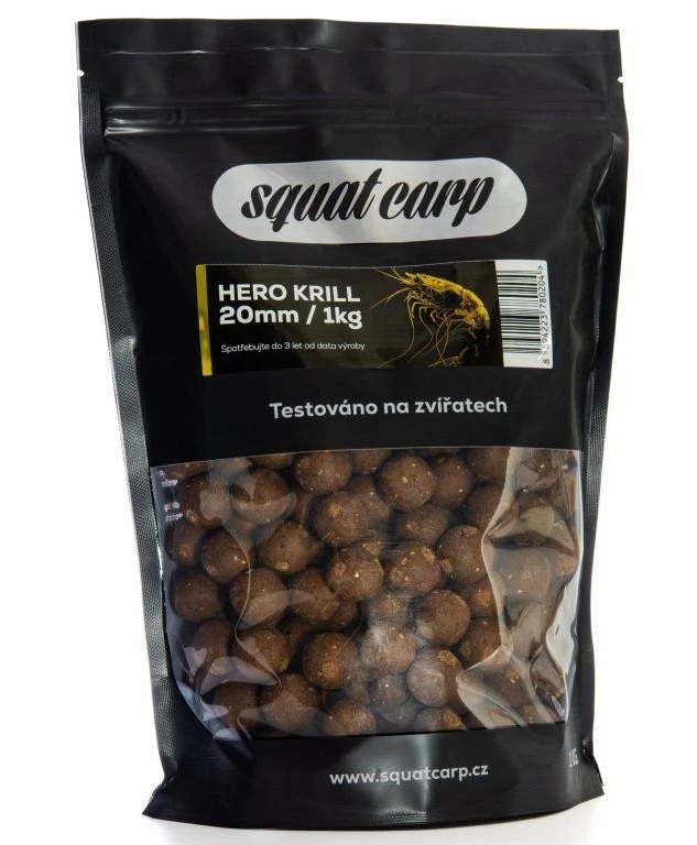Levně Squat carp boilies hero krill - 5 kg 24 mm