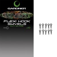 Gardner Obratlík s Kroužkem Covert Flexi Hook Swivels 10 ks Velikost 20