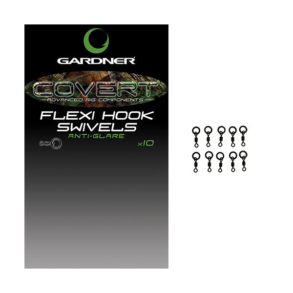 Gardner Obratlíky Covert Flexi Hook Swivels 10 ks Velikost 20