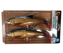 Savage Gear Gumová Nástraha Plotice 3D River Roach 2 ks Blood Belly - 22 cm 125 g (1)