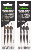 Korda Montáž Kable Leadcore Leader Hybrid Lead Clip QC Swivel 50 cm (2)