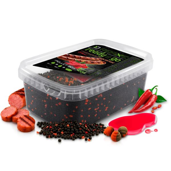 Delphin Pelety Reaxe Ready&Go Pellet Box + Booster a Nástrahy Švestka Moruše 400 g