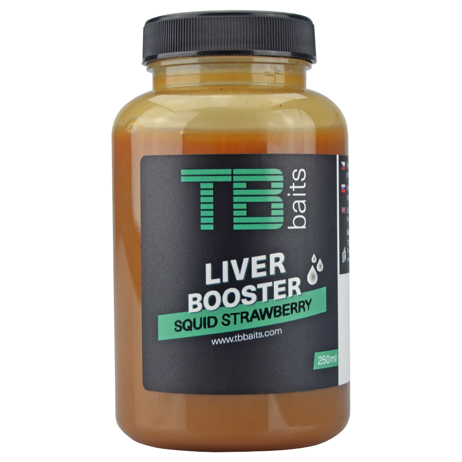 Levně Tb baits liver booster squid strawberry-250 ml