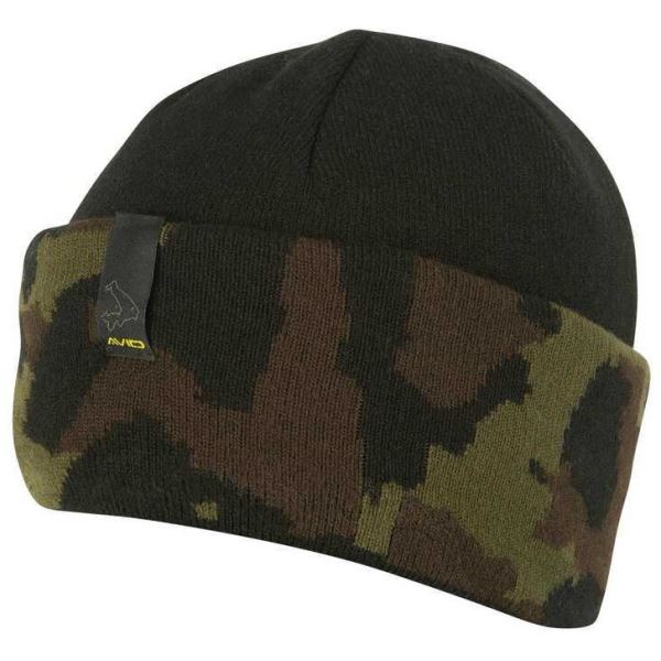 Avid Carp Čepice Black And Camo Beanie