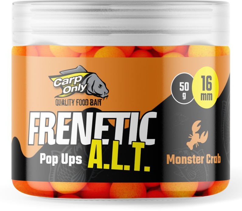 Levně Carp only plovoucí boilies frenetic a.l.t. hi-visual pop ups 16 mm 50 g - monster crab