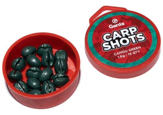 Levně Garda bročky carp shots camou green - 15 ks 1,6 g