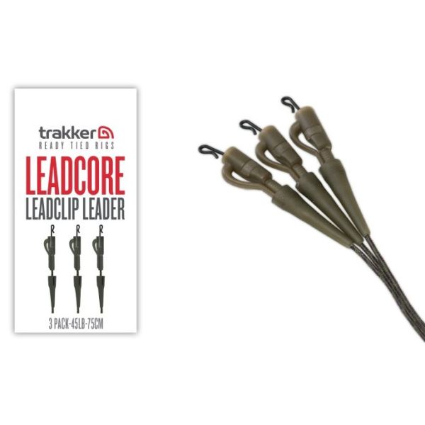 Trakker Montáž Leadcore Leadclip Leader 75 cm 45 lb 3 ks