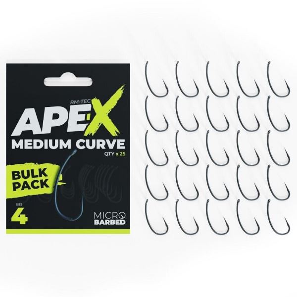 RidgeMonkey Háčky Ape-X Medium Curve Barbed Bulk Pack 25 ks