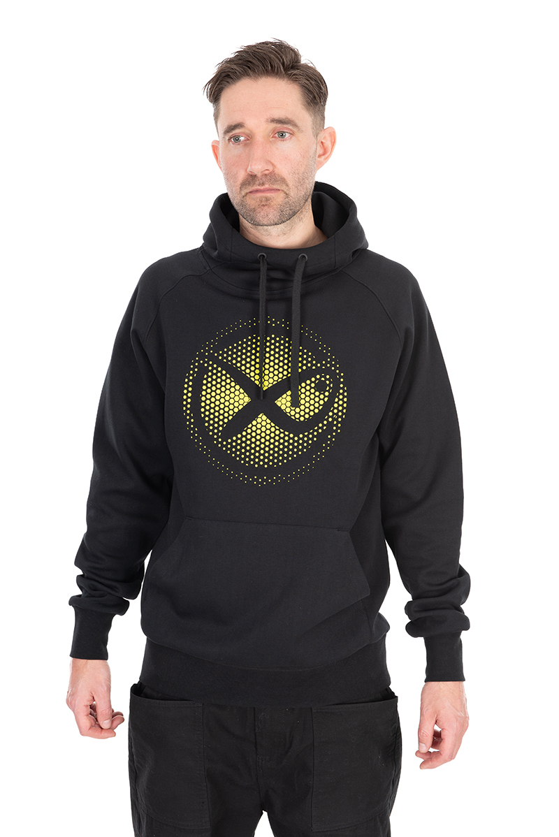 Matrix mikina large fade logo hoody black lime - l