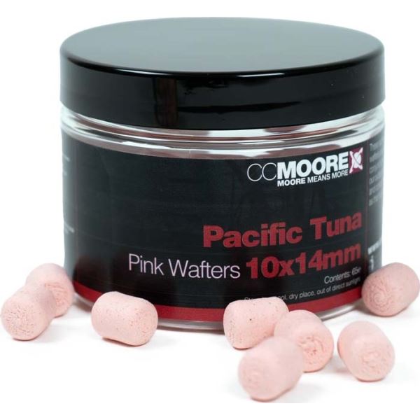 CC Moore Vyvážené Boilie Dumbell Wafters Pacific Tuna Pink 10x14 mm 65 ks