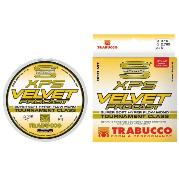 Trabucco Vlasec S-Force XPS Velvet Pro Cast Žlutá 300 m