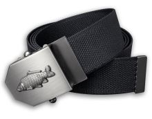 Textilní opasek s kovovou přezkou Kapr - Černý