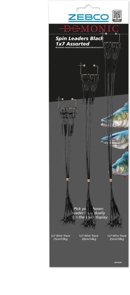 Zebco lanko demonic spin leaders black 1x7 assorted